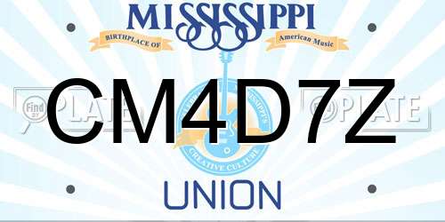 CM4D7Z Mississippi License Plate