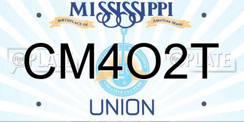 CM4O2T Mississippi License Plate