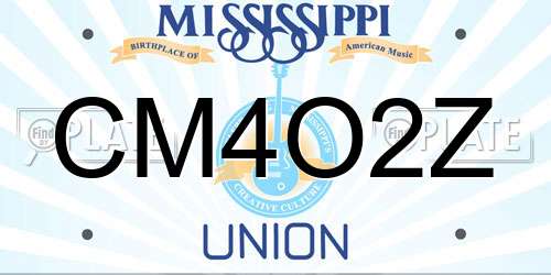 CM4O2Z Mississippi License Plate