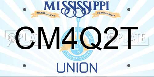 CM4Q2T Mississippi License Plate