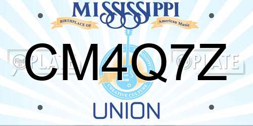 CM4Q7Z Mississippi License Plate