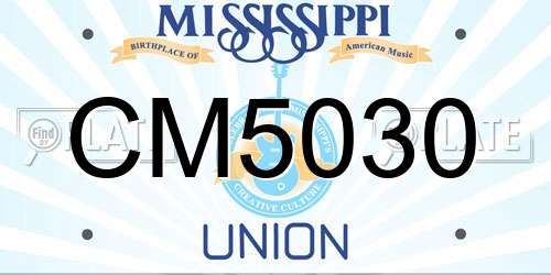 CM5030 Mississippi License Plate