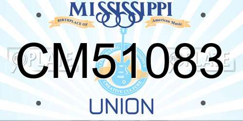 CM51083 Mississippi License Plate