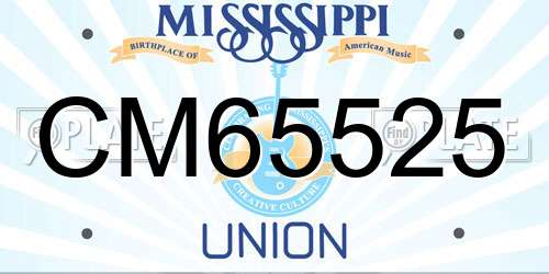 CM65525 Mississippi License Plate