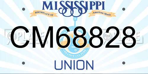 CM68828 Mississippi License Plate
