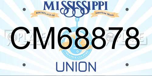 CM68878 Mississippi License Plate