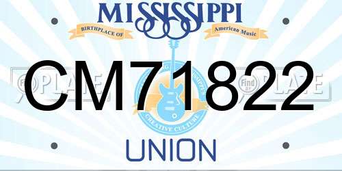 CM71822 Mississippi License Plate