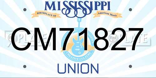 CM71827 Mississippi License Plate