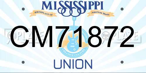 CM71872 Mississippi License Plate