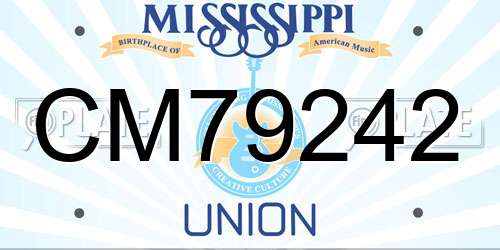 CM79242 Mississippi License Plate