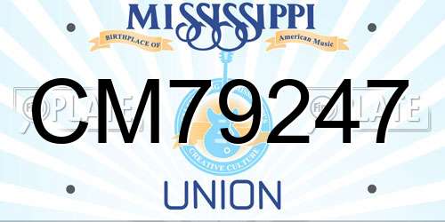 CM79247 Mississippi License Plate