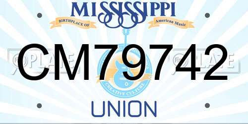 CM79742 Mississippi License Plate