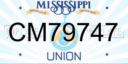 CM79747 Mississippi License Plate