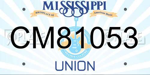 CM81053 Mississippi License Plate