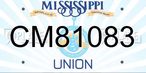 CM81083 Mississippi License Plate