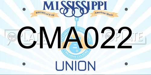 CMA022 Mississippi License Plate