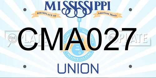 CMA027 Mississippi License Plate