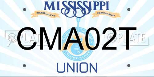 CMA02T Mississippi License Plate