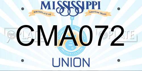CMA072 Mississippi License Plate