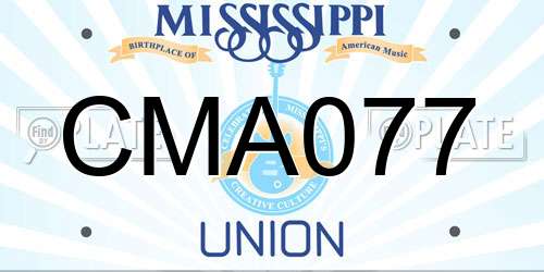 CMA077 Mississippi License Plate