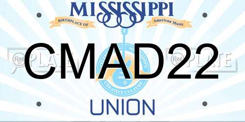 CMAD22 Mississippi License Plate