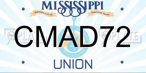 CMAD72 Mississippi License Plate