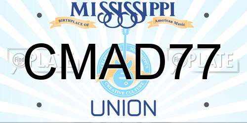 CMAD77 Mississippi License Plate