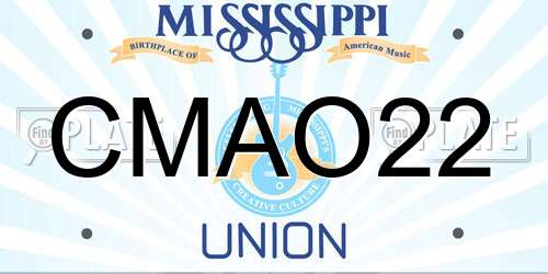CMAO22 Mississippi License Plate