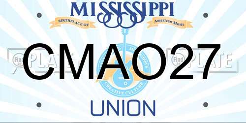 CMAO27 Mississippi License Plate