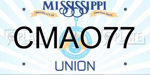CMAO77 Mississippi License Plate