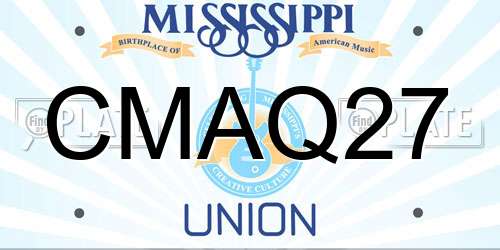 CMAQ27 Mississippi License Plate