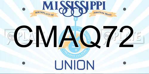 CMAQ72 Mississippi License Plate