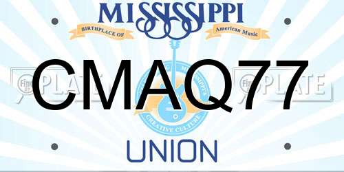 CMAQ77 Mississippi License Plate