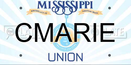CMARIE Mississippi License Plate