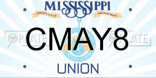 CMAY8 Mississippi License Plate