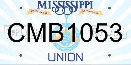 CMB1053 Mississippi License Plate