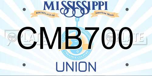 CMB700 Mississippi License Plate