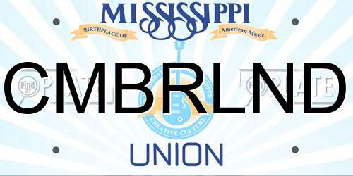 CMBRLND Mississippi License Plate