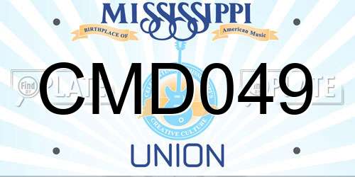 CMD049 Mississippi License Plate