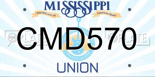 CMD570 Mississippi License Plate