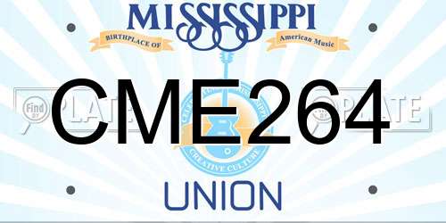 CME264 Mississippi License Plate