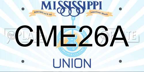CME26A Mississippi License Plate