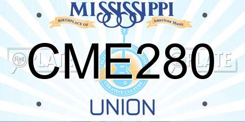 CME280 Mississippi License Plate