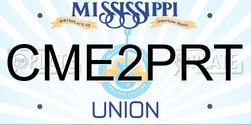CME2PRT Mississippi License Plate