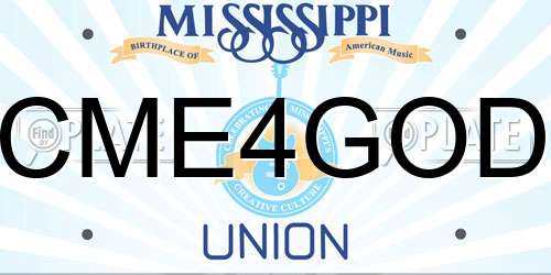 CME4GOD Mississippi License Plate