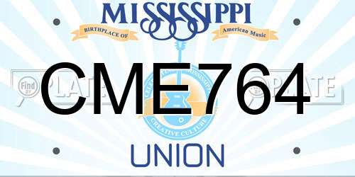 CME764 Mississippi License Plate
