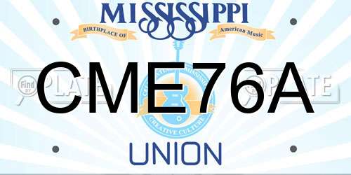 CME76A Mississippi License Plate