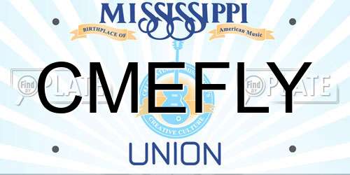 CMEFLY Mississippi License Plate