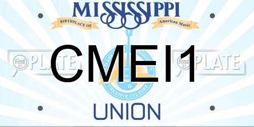 CMEI1 Mississippi License Plate