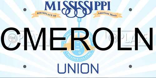 CMEROLN Mississippi License Plate